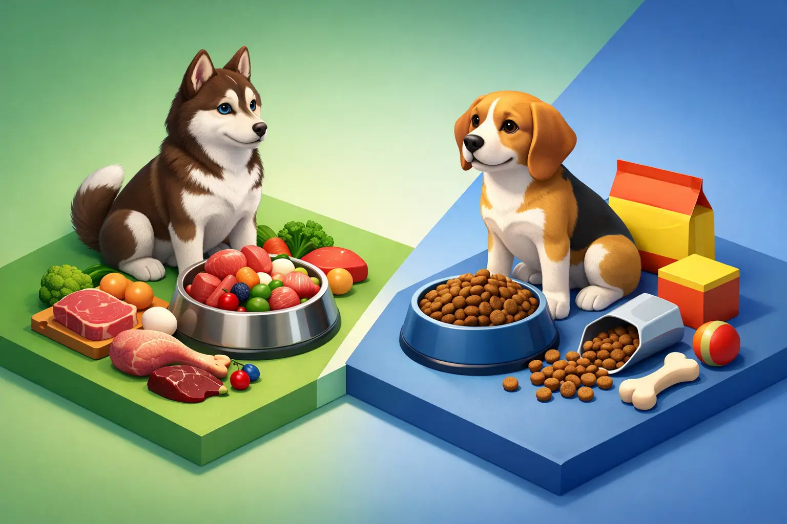 Raw Food vs Kibble Dogs: What Changes?